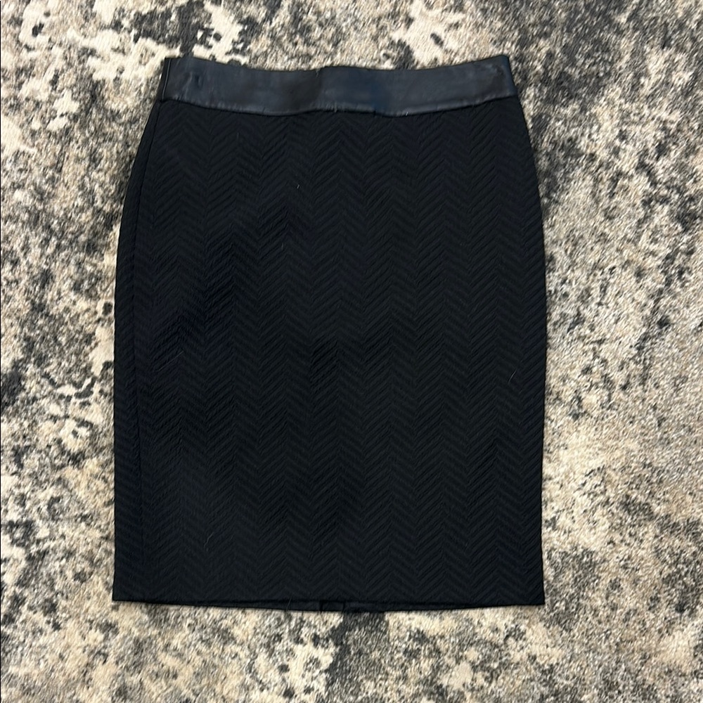Banana Republic Black Textured Pencil Skirt